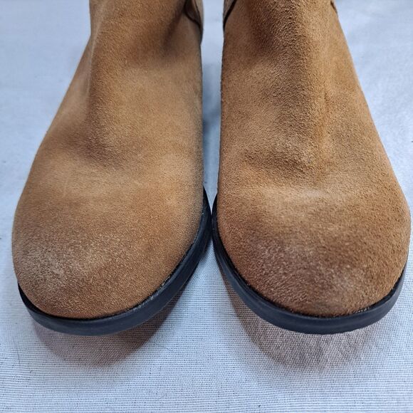 Sorel Lolla Women's Cut Out Booties Sz 6.5 Camel Brown Suede Slip On Ankle Boots - Picture 10 of 12